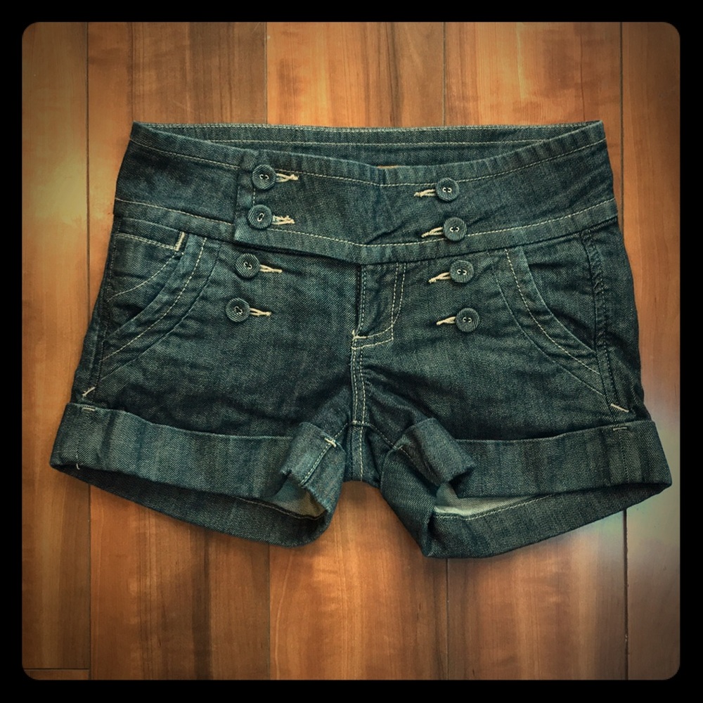 Mid rise jean shorts